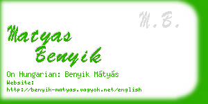 matyas benyik business card